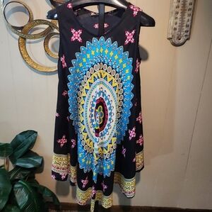 WAYAN Mandala Print Rayon Sundress